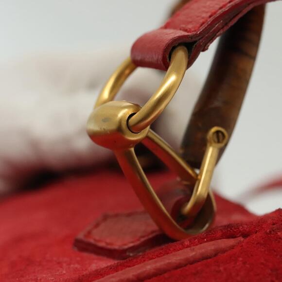 GUCCI Bamboo Hand Bag Suede Red Gold 007 1793 007 1793 - Picture 16 of 16